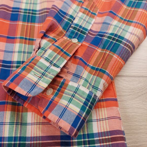 Ralph Lauren Shirt Mens XL Tartan Plaid Flesh Pony‎ Classic Button Down Oxford - Picture 5 of 10